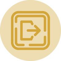 Logout Line Yellow Circle Icon vector