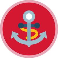 Anchor Flat Multi Circle Icon vector