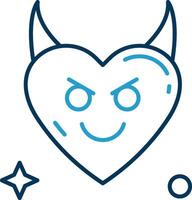 Demon Line Blue Two Color Icon vector