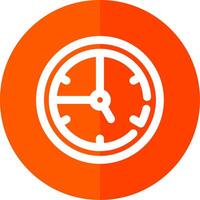 hora línea rojo circulo icono vector