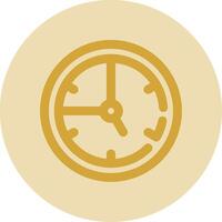 hora línea amarillo circulo icono vector