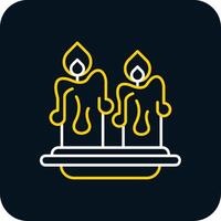 Candles Line Yellow White Icon vector