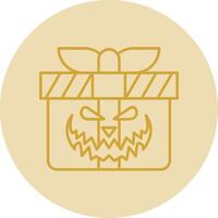 Gift Line Yellow Circle Icon vector