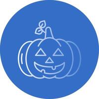 Pumpkin Gradient Line Circle Icon vector