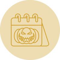 Halloween Line Yellow Circle Icon vector