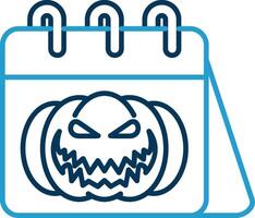 Halloween Line Blue Two Color Icon vector