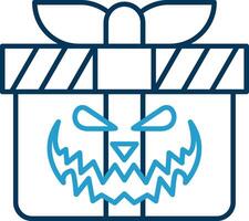 Gift Line Blue Two Color Icon vector