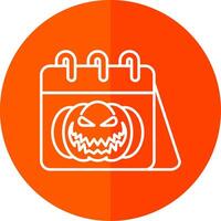 Halloween Line Red Circle Icon vector