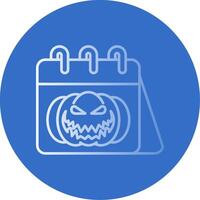 Halloween Gradient Line Circle Icon vector