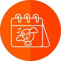 Calender Line Red Circle Icon vector