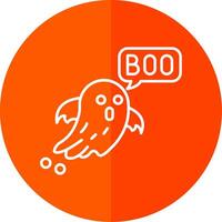 Boo Line Red Circle Icon vector