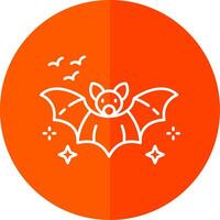 Bat Line Red Circle Icon vector