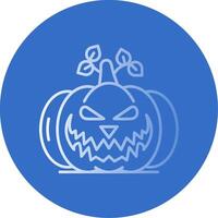 Pumpkin Gradient Line Circle Icon vector