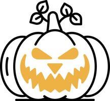 Pumpkin Skined Filled Icon vector