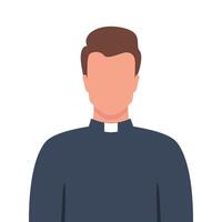 Catholic priest portrait. Catholic priest in a cassock. Vector illustration.