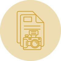 Picture Line Yellow Circle Icon vector