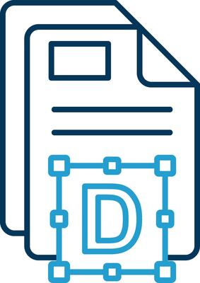 Font Line Blue Two Color Icon
