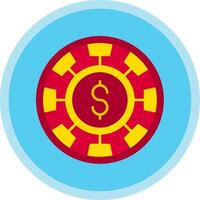 chip plano multi circulo icono vector