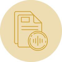 Audio Line Yellow Circle Icon vector