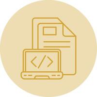 Coding Line Yellow Circle Icon vector