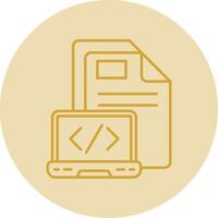 Coding Line Yellow Circle Icon vector