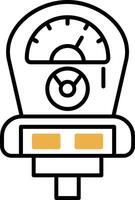 Meter Skined Filled Icon vector