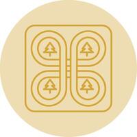 Overpass Line Yellow Circle Icon vector