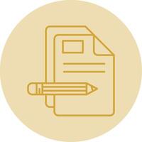 Edit Line Yellow Circle Icon vector