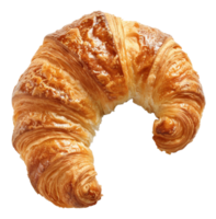 AI generated Golden croissant on transparent background - stock png. png