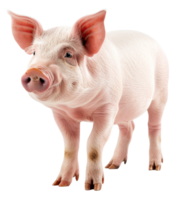 AI generated Young pink piglet on transparent background - stock png. png