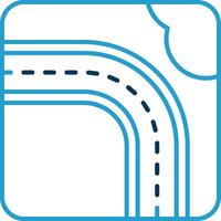 Highway Line Blue Two Color Icon vector