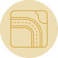 Highway Line Yellow Circle Icon vector