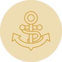 Anchor Line Yellow Circle Icon vector