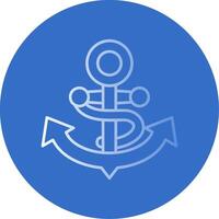 Anchor Gradient Line Circle Icon vector