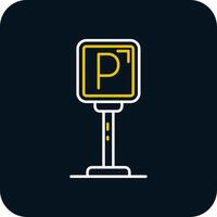 Parking Line Yellow White Icon vector