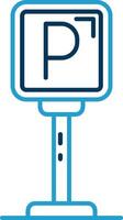 Parking Line Blue Two Color Icon vector