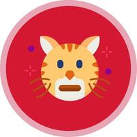 Shocked Flat Multi Circle Icon vector