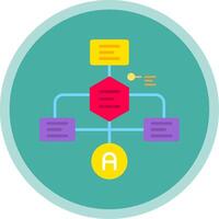 diagrama de flujo plano multi circulo icono vector