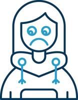 Sad Line Blue Two Color Icon vector