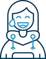 Sweat Line Blue Two Color Icon vector
