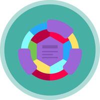 diagrama plano multi circulo icono vector