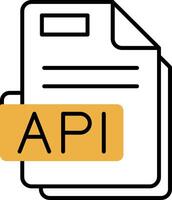 Api Skined Filled Icon vector
