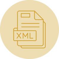 Xml Line Yellow Circle Icon vector