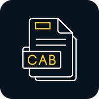 Cab Line Yellow White Icon vector