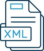 Xml Line Blue Two Color Icon vector