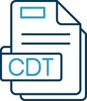 CDT línea azul dos color icono vector