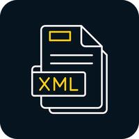 Xml Line Yellow White Icon vector