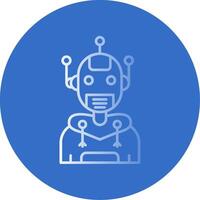 Robot Gradient Line Circle Icon vector