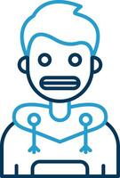 Shocked Line Blue Two Color Icon vector