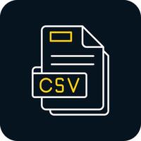 Csv Line Yellow White Icon vector